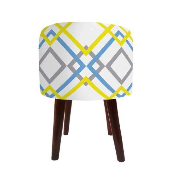 Luxurious Velvet Footstool with Wooden Legs Round Haleh