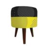 Luxurious Velvet Footstool with Wooden Legs Round Rahil