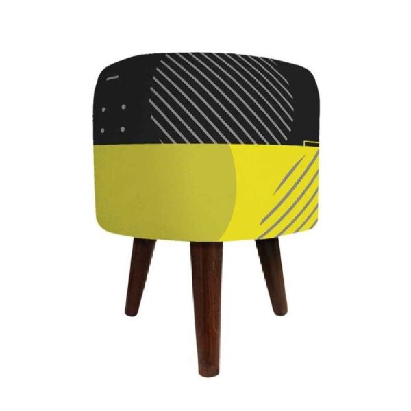 Round Geometric Velvet Footstool Model Rahil