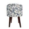 Luxurious Velvet Footstool with Wooden Legs Round Vania