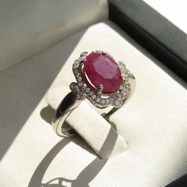 Red Ruby Engagement Silver Ring Bliss for Women Kiana Dorsa