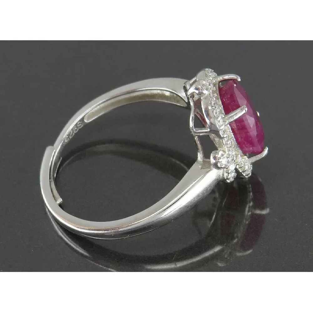 Red Ruby Engagement Silver Ring Bliss for Women Kiana Dorsa