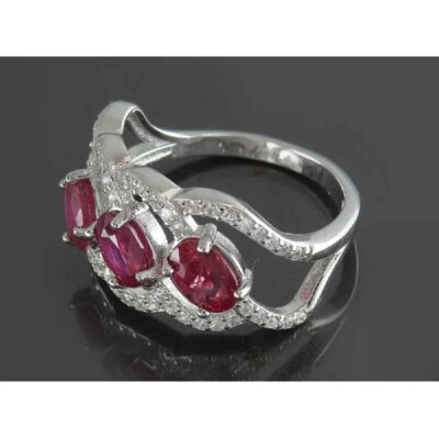 Red Ruby Engagement Silver Ring Bliss for Women Kiana Golnaz