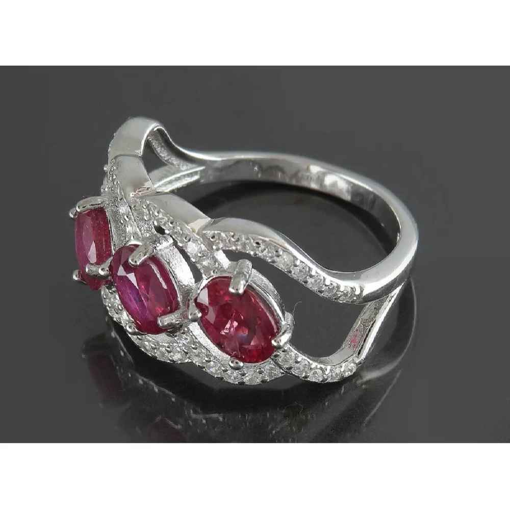 Red Ruby Engagement Silver Ring Bliss for Women Kiana Golnaz