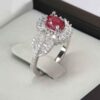 Red Ruby Engagement Silver Ring Bliss for Women Kiana Khatoon