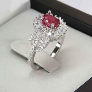 Ruby Women's Silver Ring Model Khatoon