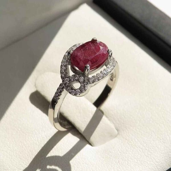 Red Ruby Engagement Silver Ring Bliss for Women Kiana Sarvenaz
