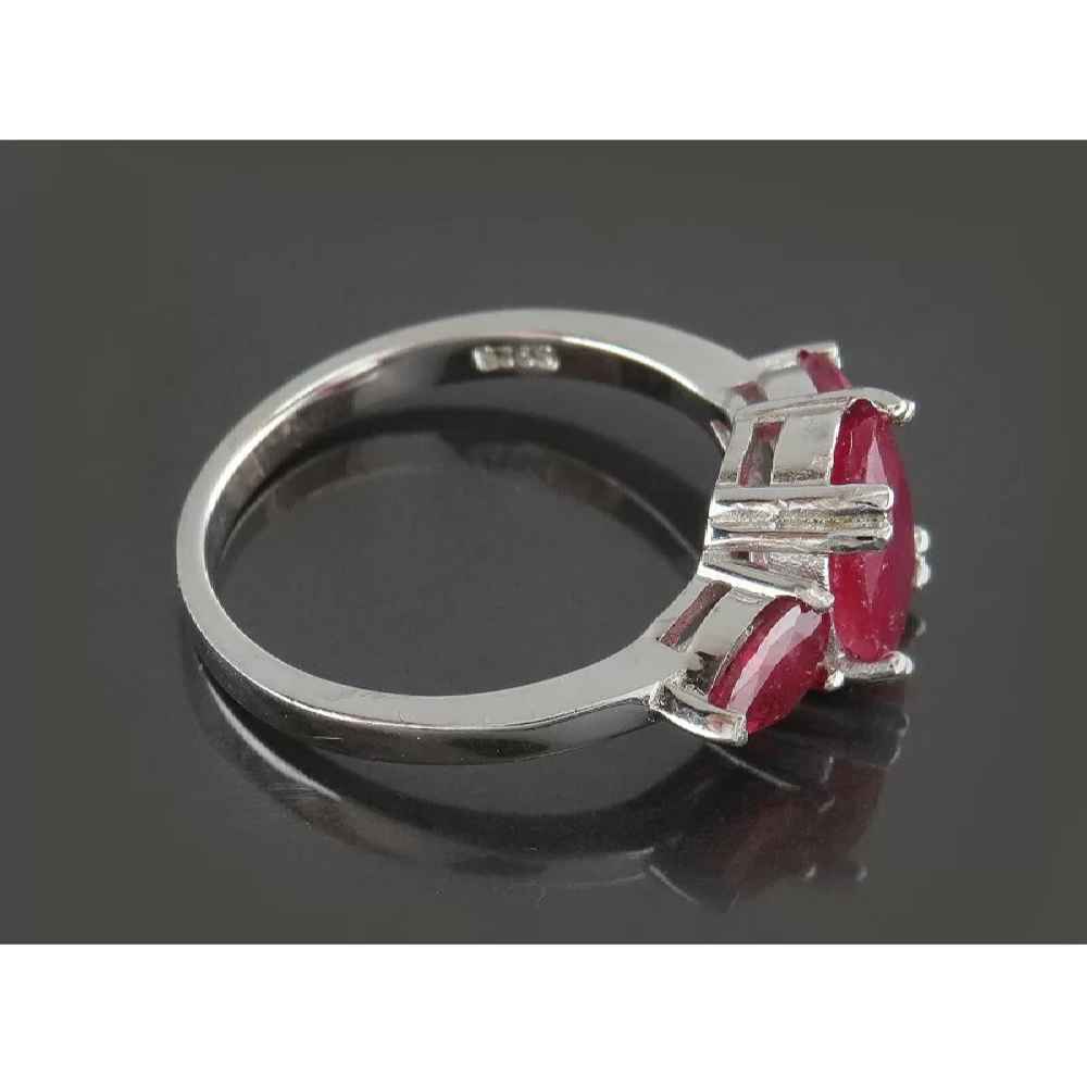 Red Ruby Engagement Silver Ring Bliss for Women Kiana Sina