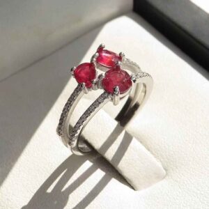 Ruby Women's Silver Ring Model Soha