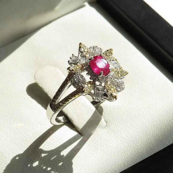Red Ruby Engagement Silver Ring Bliss for Women Kiana Sorkhab