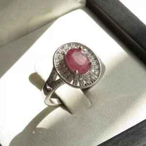 Ruby Women's Silver Ring Model Taban