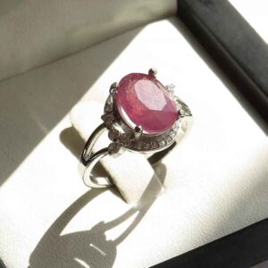 Ruby Women's Silver Ring