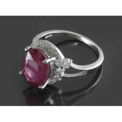 Red Ruby Engagement Silver Ring Bliss for Women Kiana Taranom