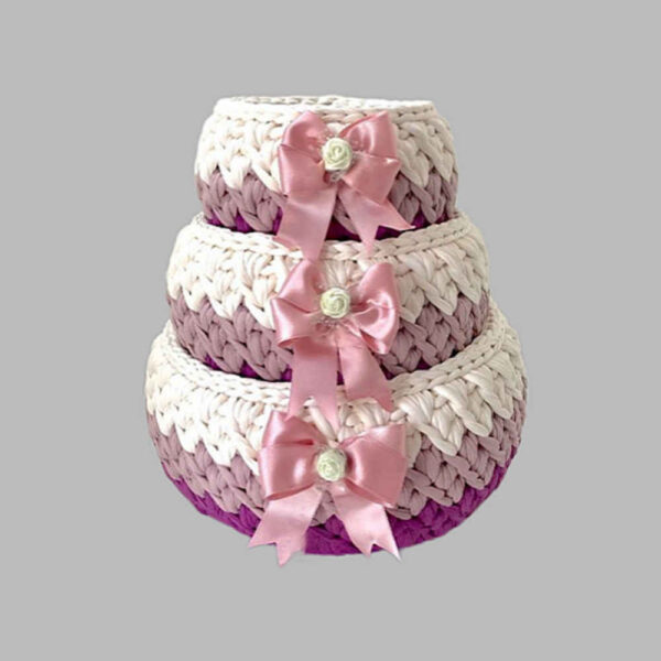 Set of 3 Crochet Storage Baskets Yarn Model Arghavan