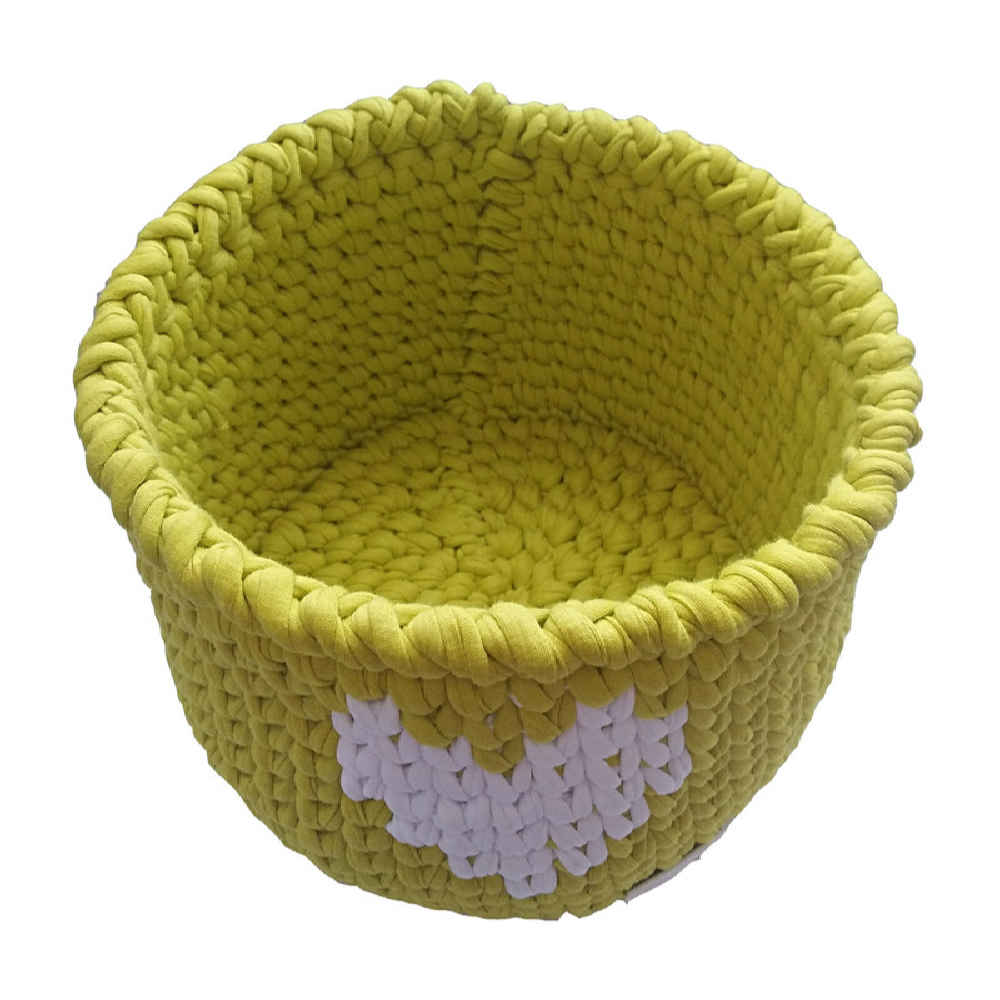 Set of 3 Crochet Storage Baskets Yarn Model Art