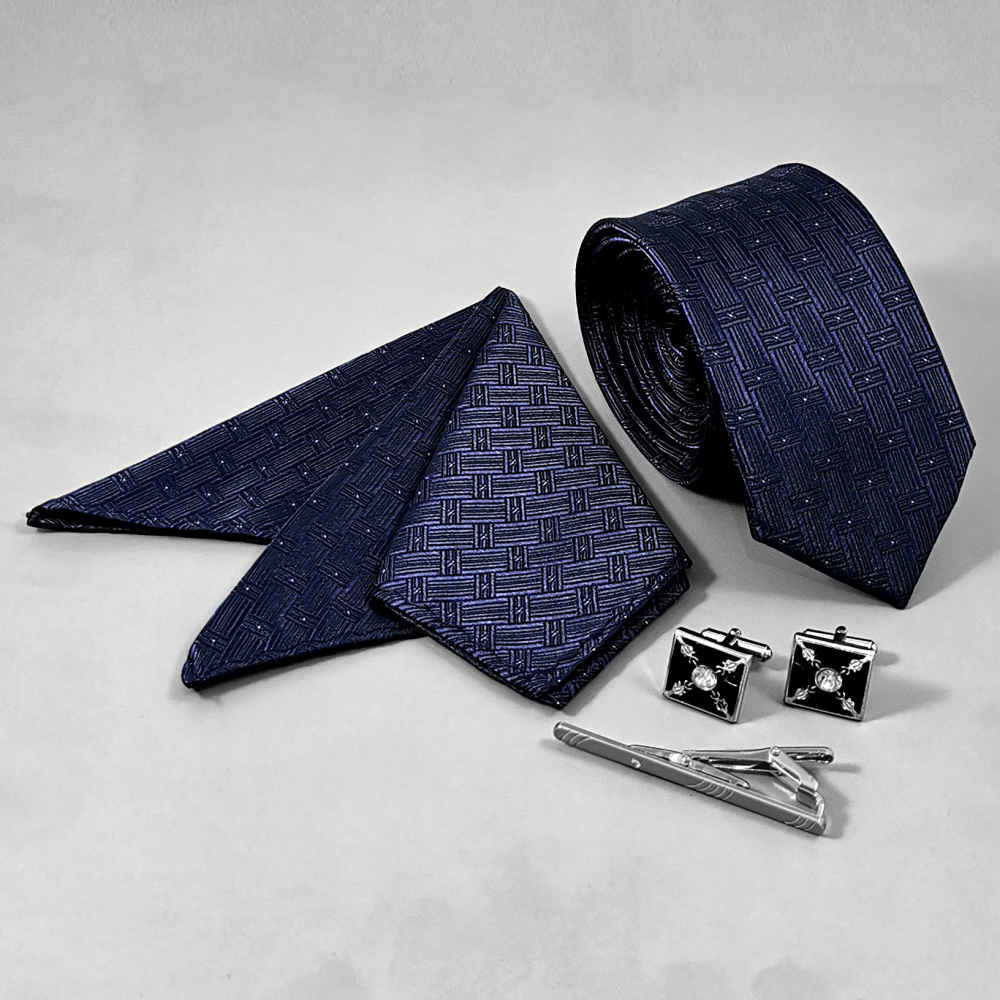 Men’s Tie, Handkerchief & Cufflinks Neckwear Set – Luxurious Farnia