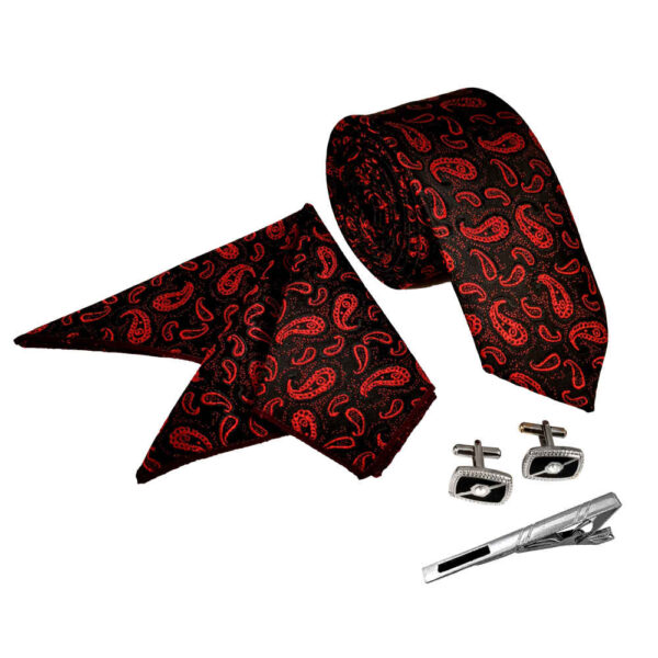 Men's Tie, Handkerchief & Cufflinks Neckwear Set - Luxurious Loyal