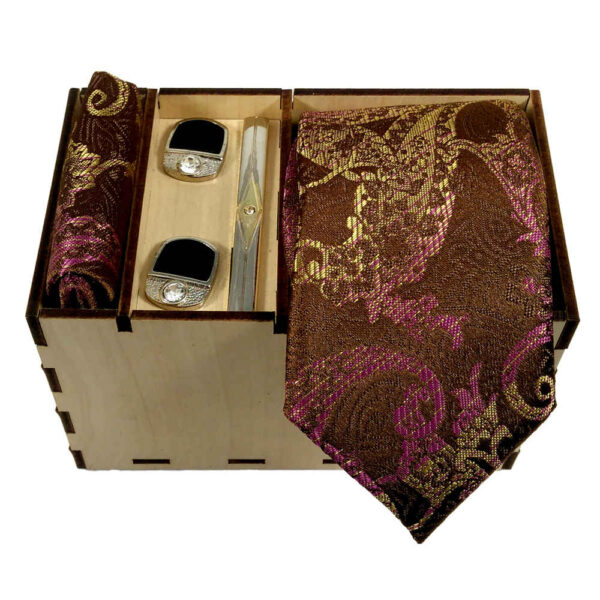 Men's Tie, Handkerchief & Cufflinks Neckwear Set - Luxurious Mandana