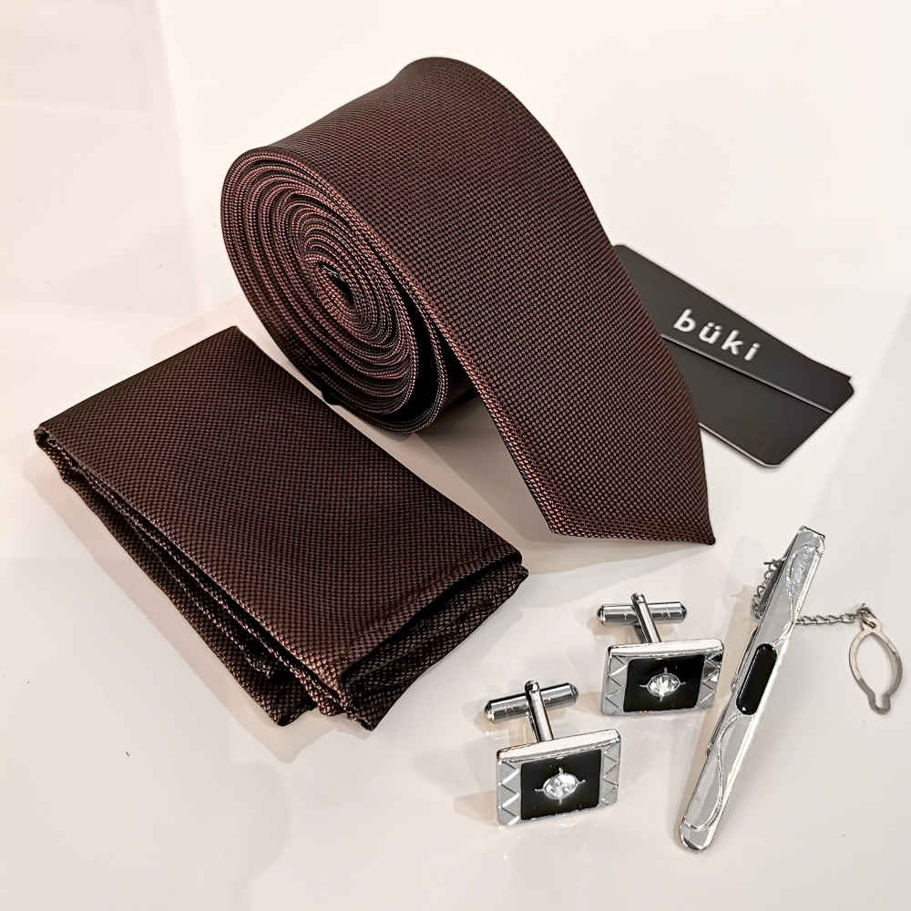 Men’s Tie, Handkerchief & Cufflinks Neckwear Set – Luxurious Rana