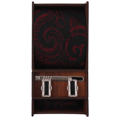 Men’s Tie, Handkerchief & Cufflinks Neckwear Set – Luxurious Rava