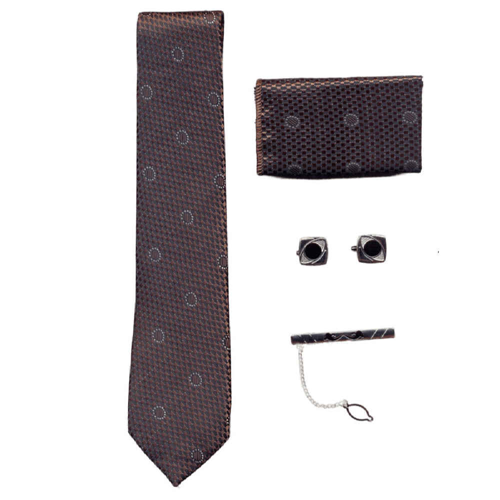 Men’s Tie, Handkerchief & Cufflinks Neckwear Set – Luxurious Rayan