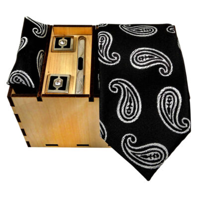 Men’s Tie, Handkerchief & Cufflinks Neckwear Set – Luxurious Sonati