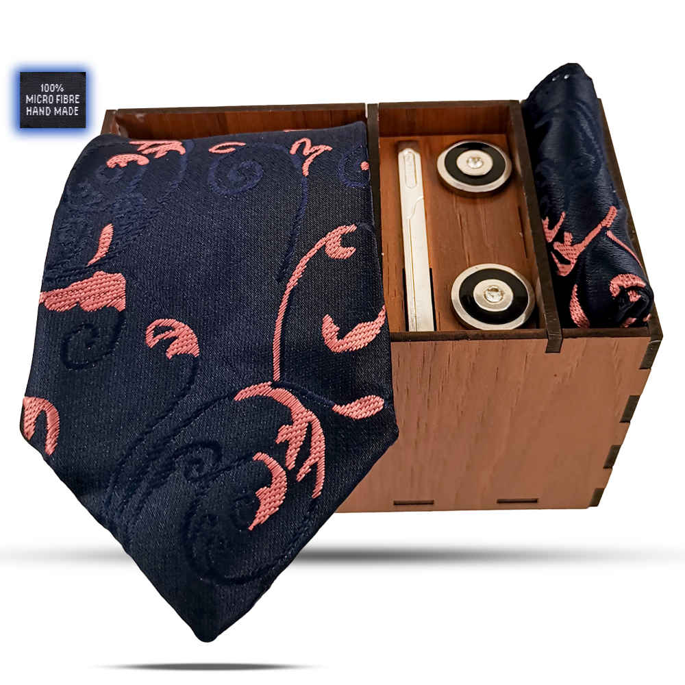 Men’s Tie, Handkerchief & Cufflinks Neckwear Set – Luxurious Yavar