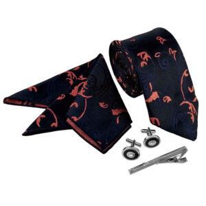 Navy Blue Tie, Handkerchief & Cufflinks