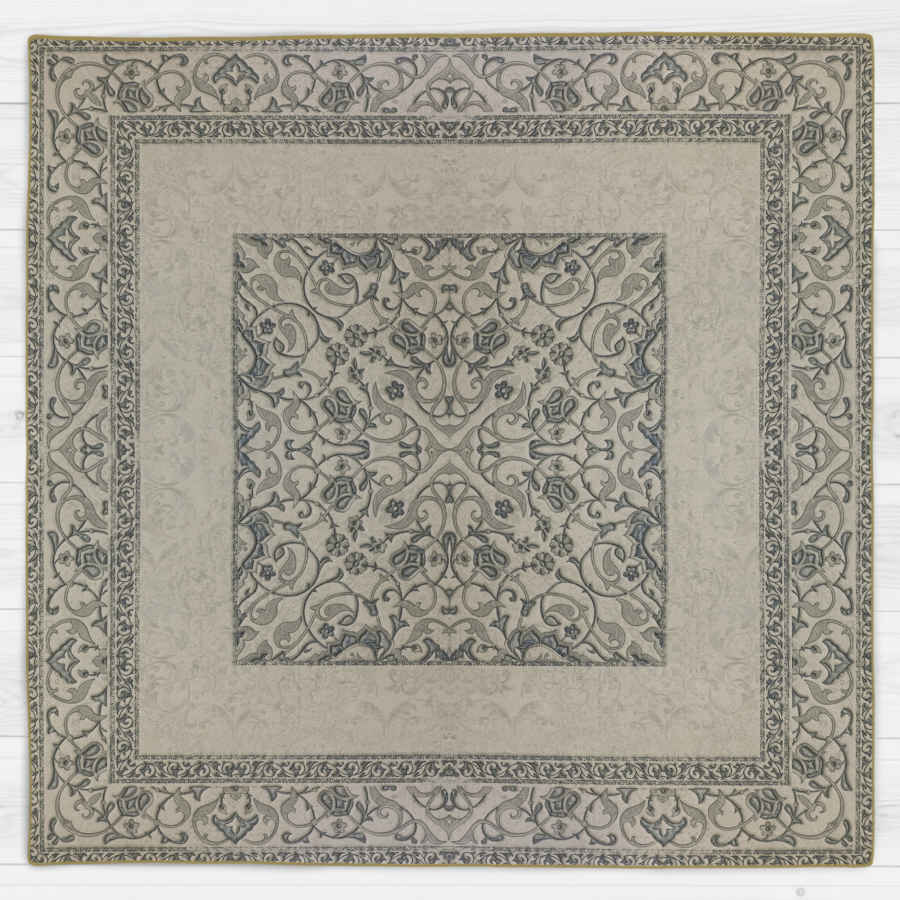 Velvet Tablecloth Persian Elegance Inspired Design Gray