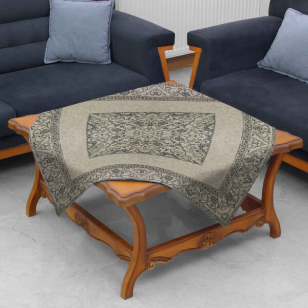 Velvet Tablecloth Persian Elegance Inspired Design Gray