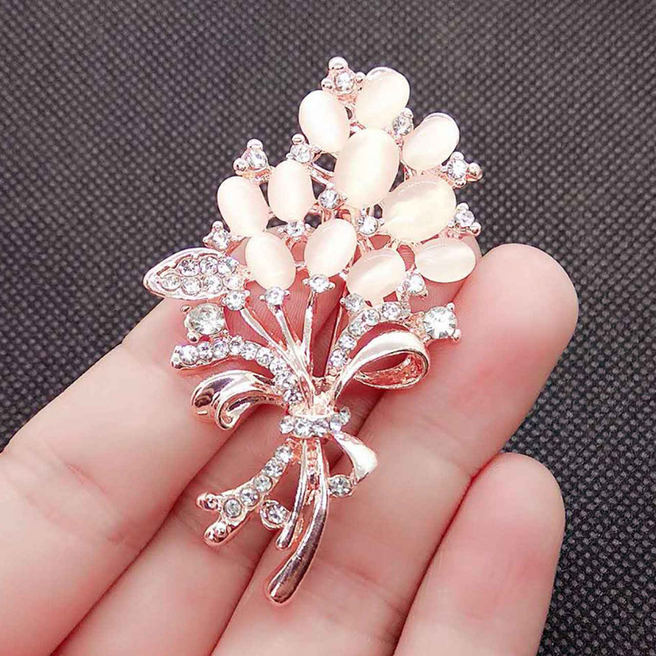 Flower Brooch Pin – Steel Bouquet Style