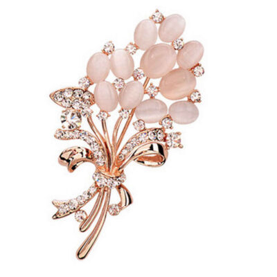 Flower Brooch Pin – Steel Bouquet Style