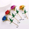 Flower Brooch Pin – Steel Rose Design