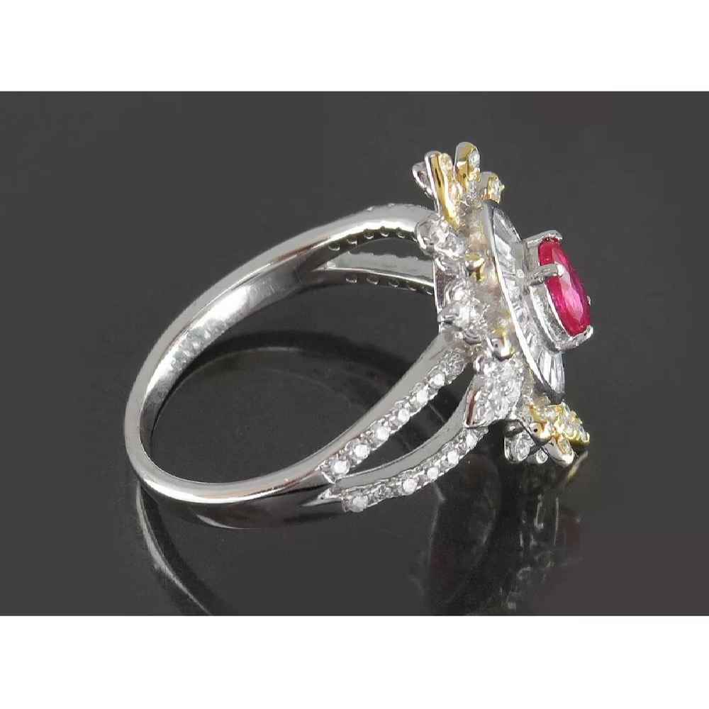 Red Ruby Engagement Silver Ring Bliss for Women Kiana Ava