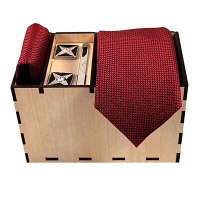 Men’s Tie, Handkerchief & Cufflinks Neckwear Set – Luxurious Maria