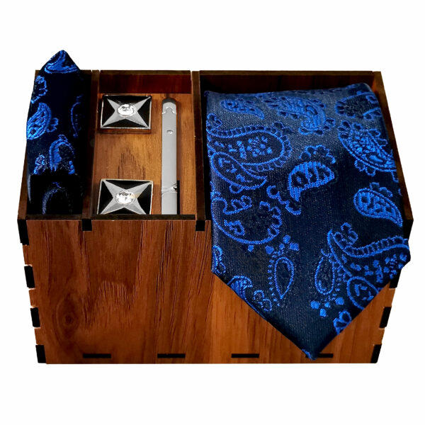 Men's Tie, Handkerchief & Cufflinks Neckwear Set - Luxurious Paisley