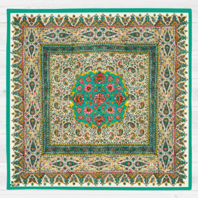 Velvet Tablecloth Persian Elegance Inspired Design Turquoise