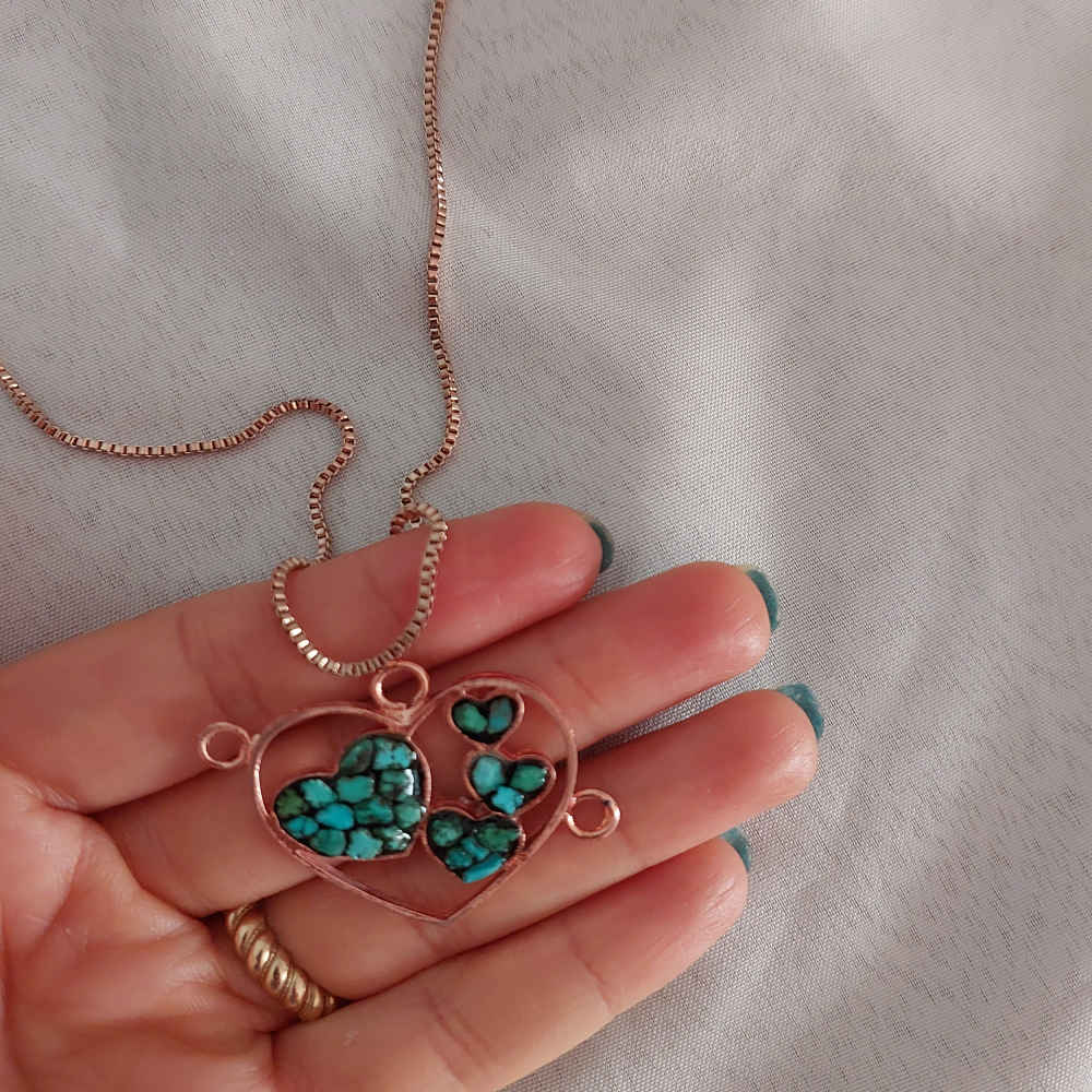 Copper Necklace for Women Artistic Heart