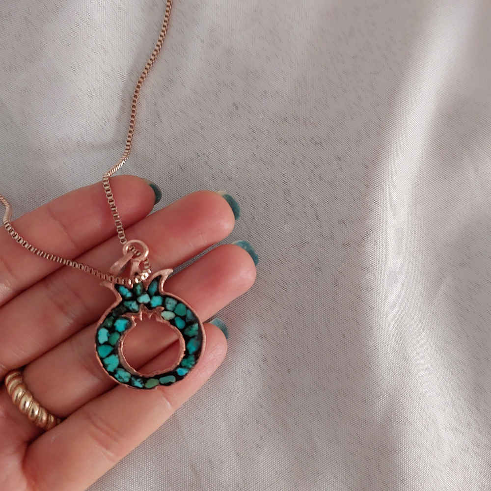Copper Necklace for Women Artistic Pomegranate