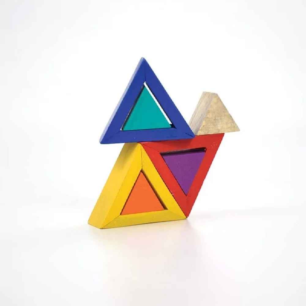 Equilateral Triangle Wooden Brain Teaser Puzzle – Skill-Building Toy