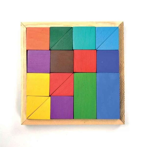 Wooden Brain Teaser Puzzle Toy Model Square ShopiPersia
