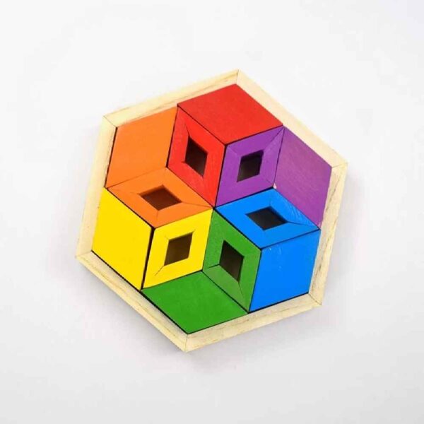 Wooden Geometric Brain Teaser Puzzle Toy ShopiPersia