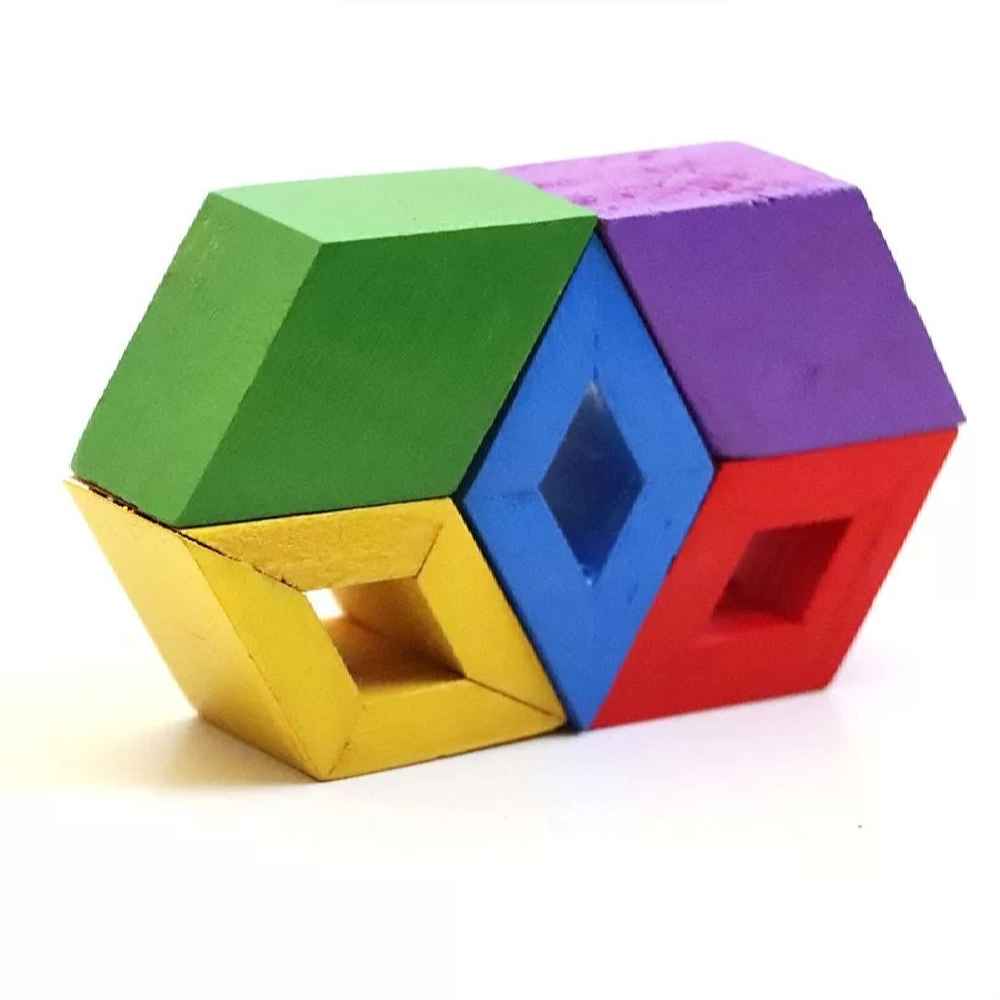Geometric Wooden Brain Teaser Puzzle – Fun Educational Toy