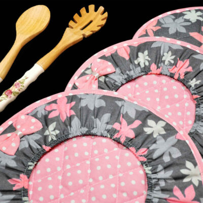 10 Piece Pink Floral Kitchen Apron Set Model Ravella