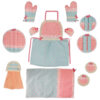 12 Piece Polka Dot Kitchen Apron Set Model Vania