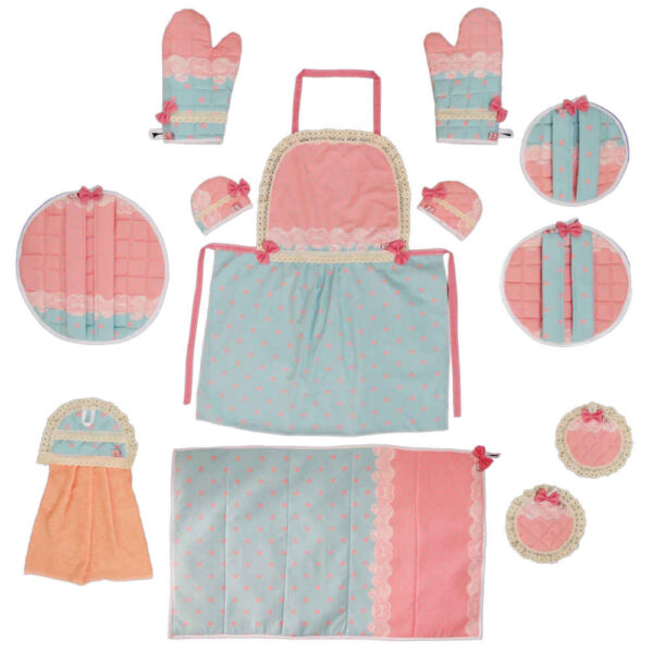 12 Piece Polka Dot Kitchen Linen Set Model Vania