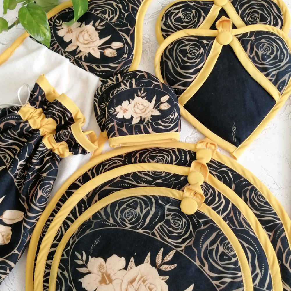 15 Piece Floral Kitchen Apron Set Model Simin