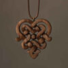 Carved Wood Pendant Handcrafted with Artistic Style Bava