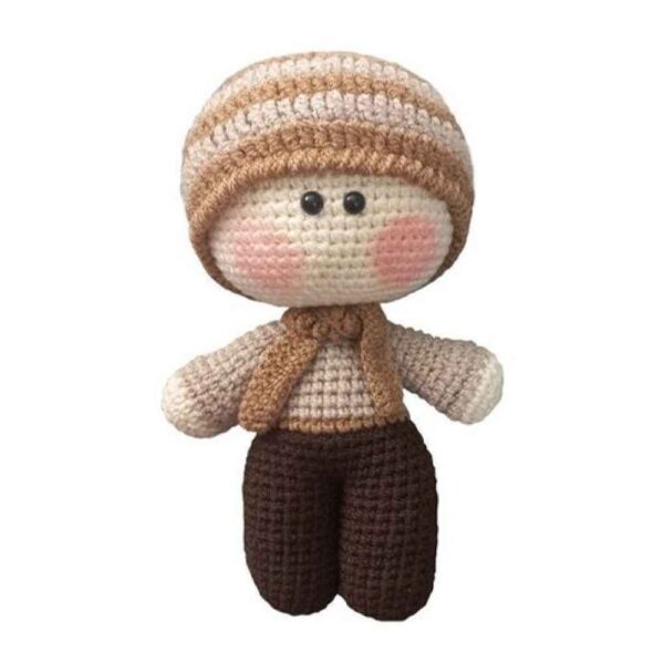 Amigurumi Handmade Crochet Stuffed Doll – Chocolate Boy | Soft Plush Toy