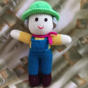 Farmer Man Hand Knitted Stuffed Doll